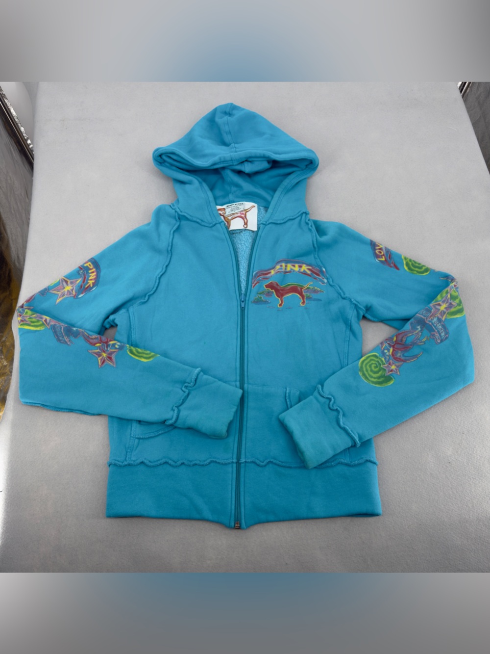 Victoria’s Secret x 2BFree RARE Blue Graphic Print Hoodie Medium